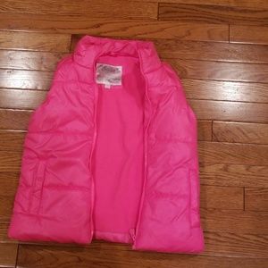Girls pink puffer vest